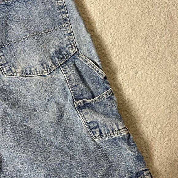 Wrangler Shorts Men 38 Baggy Denim Jorts Carpenter Light Wash Skater Y2K Hip Hop - Picture 4 of 11